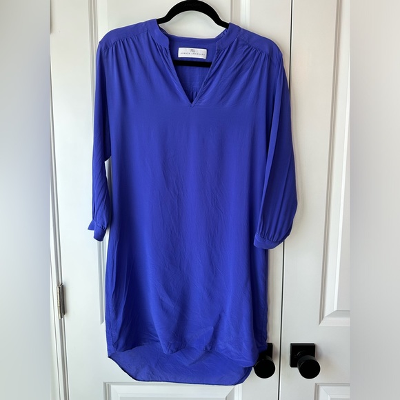 Amanda Uprichard Royal Blue 3/4 Sleeve Silk Dress (Size P = XS) - Picture 1 of 8